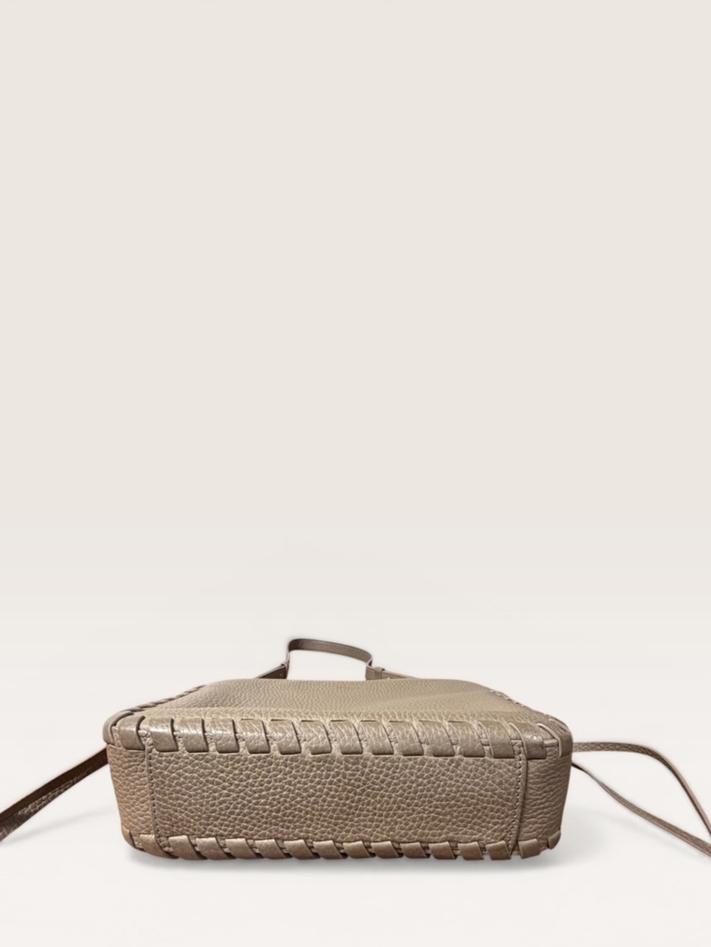 AllSaints Leather Bag Woven Detail Taupe - Picture 3 of 12